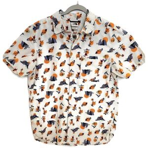 North Face Shirt Mens Large Short Sleeve Button Up Floral‎ Print Casual Outdoors